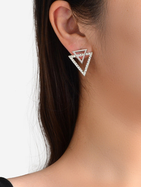 Double Triangles Stud Classic Women Trendy Dangle Earrings Fashion Jewelry Gift