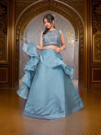 Sequin & Cut Dana Lehenga Choli Set