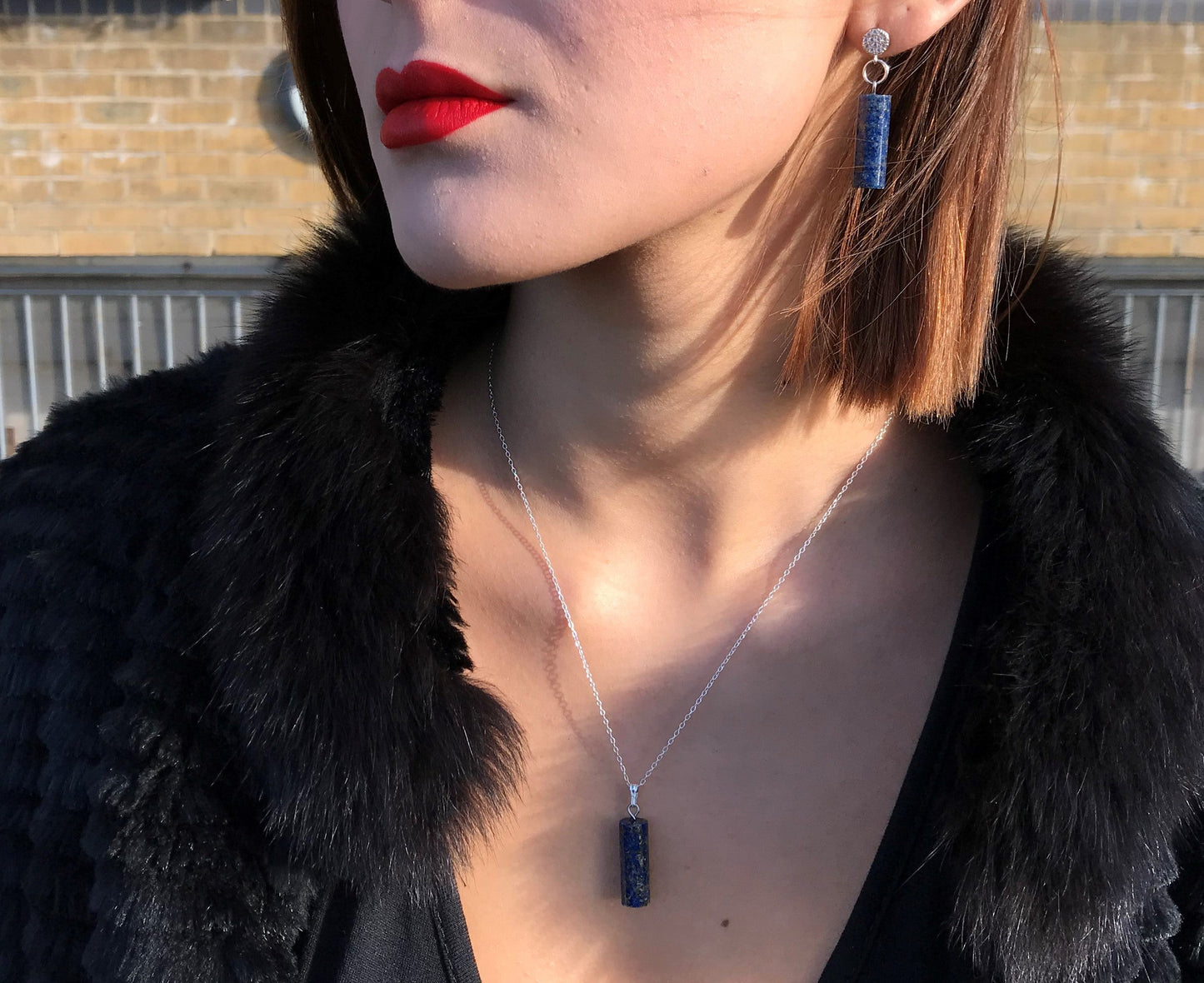 Black Onyx Necklace, Black Onyx Pendant, Sterling Silver Necklace, Gemstone Pendant Necklace | by nlanlaVictory